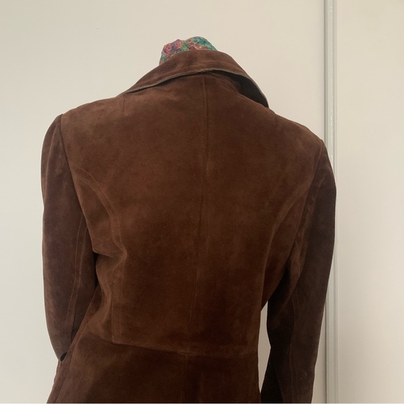 Vintage | Made in Canada | Rich brown suede leather jacket | Faux fur lined - Picture 6 of 15